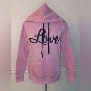 NWT Women's Pink 'Love' Hoodie